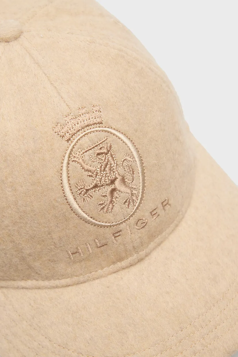 Мужская бежевая шерстяная кепка CREST 4