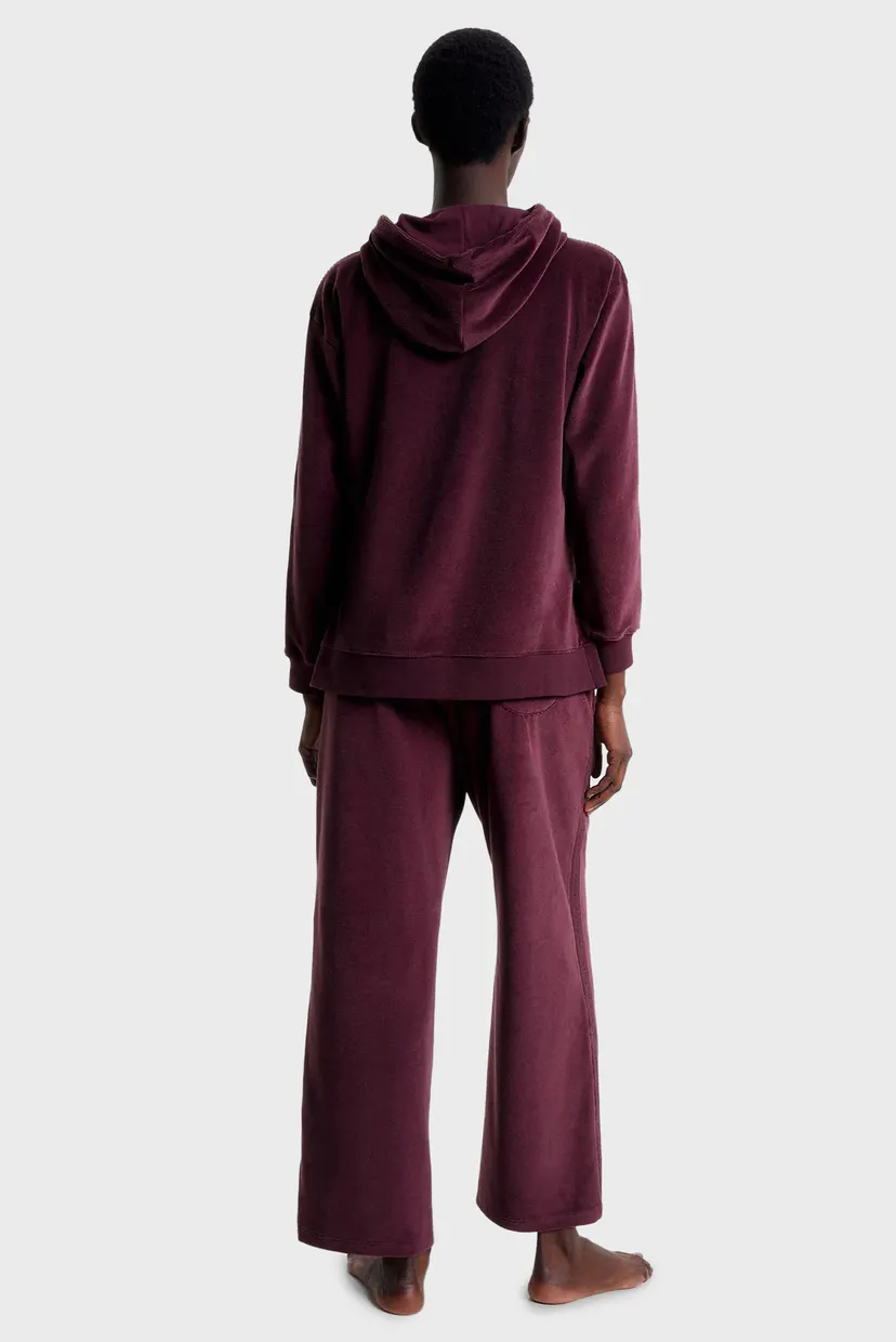 Жіноче бордове велюрове худі LONG HOODIE VELOUR 3