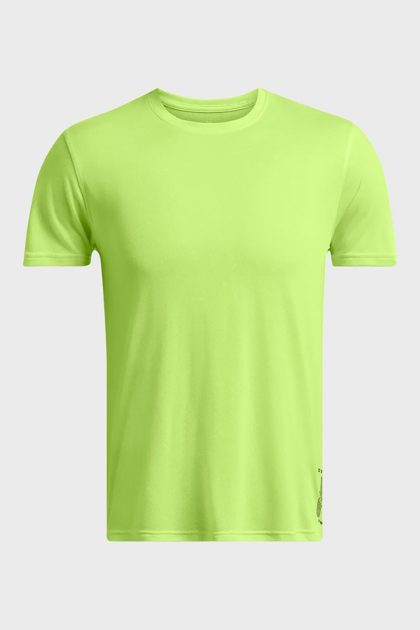 Мужская салатовая футболка UA RUN ANYWHERE TEE 3
