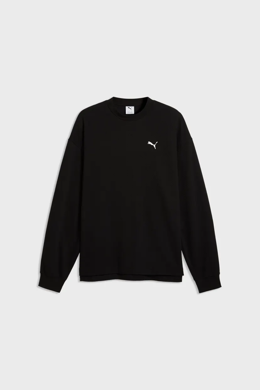 Чоловічий чорний світшот Essentials Elevated Relaxed Material Crew Sweatshirt Men 4