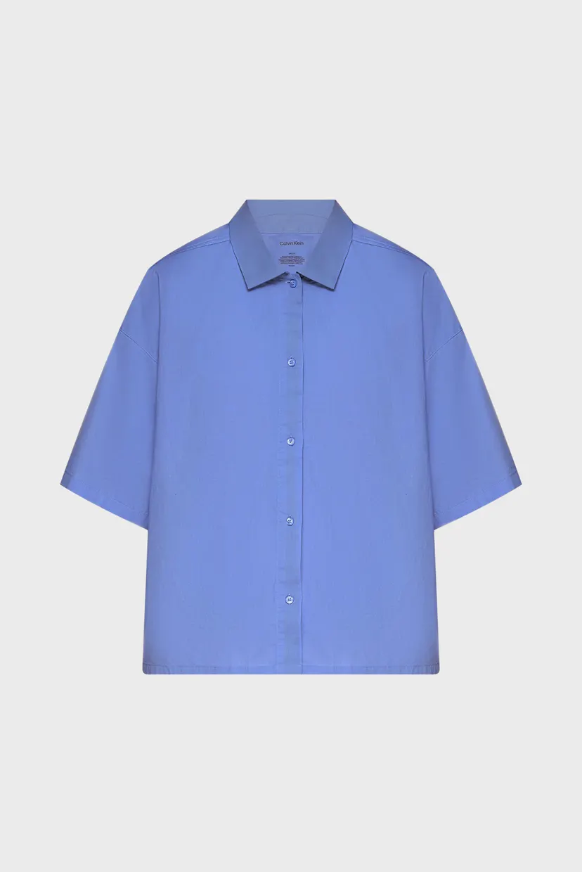 Женская голубая рубашка S/S BUTTON DOWN 4