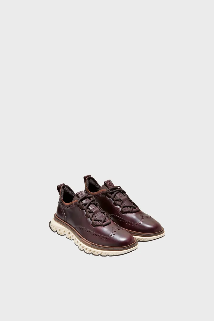Мужские коричневые кожаные кроссовки 5.ZERØGRAND Wingtip Oxford 5