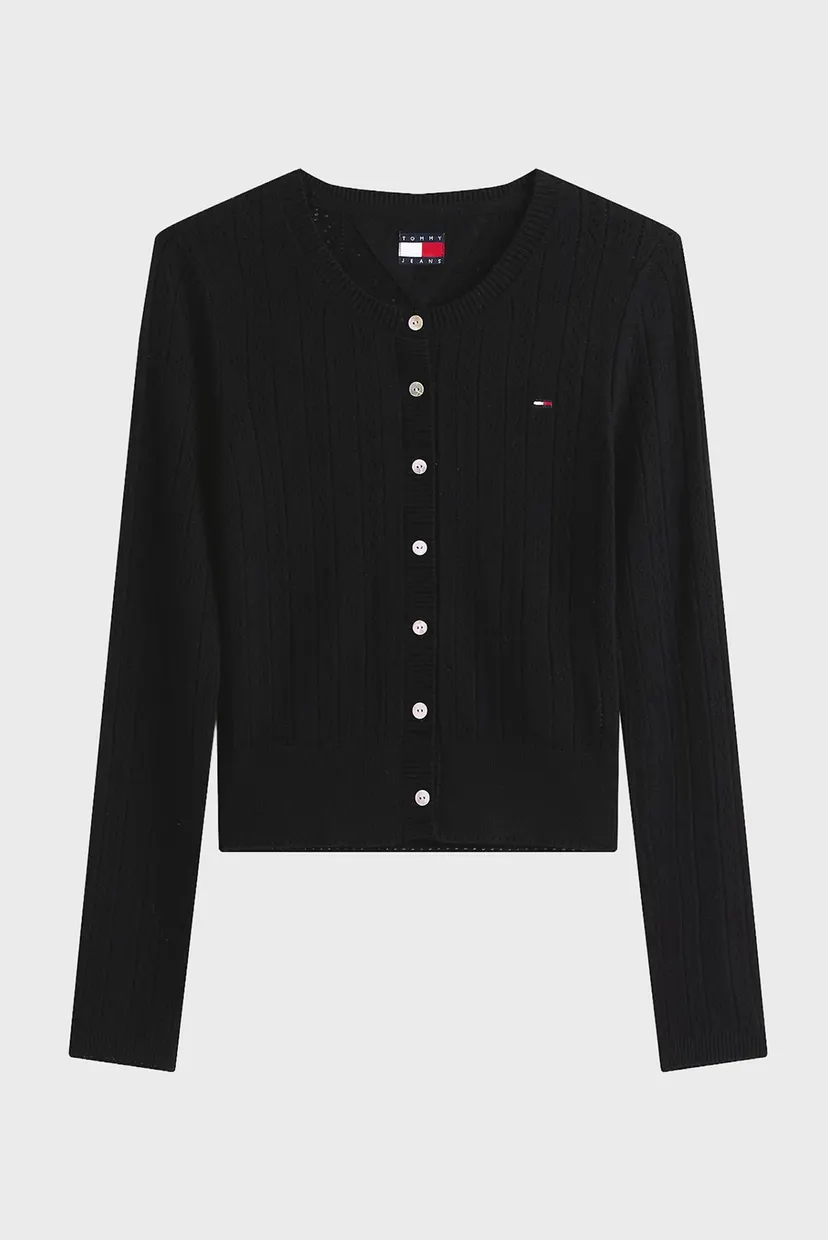 Женский черный кардиган POINTELLE CREW NECK 5