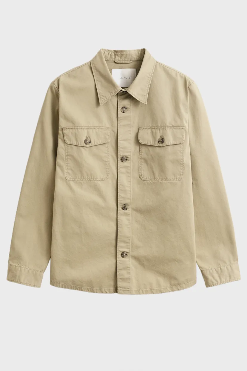Мужская бежевая рубашка TWILL OVERSHIRT 6