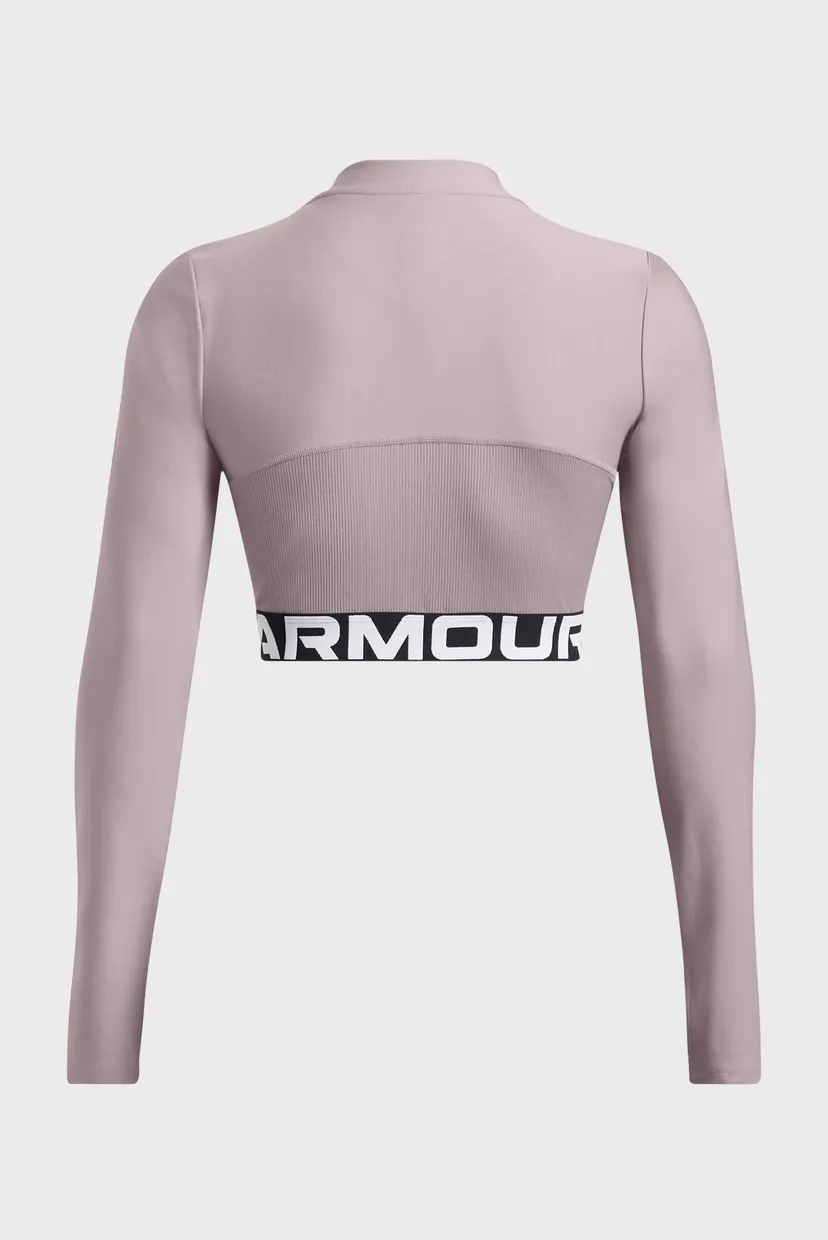 Женский пудровый лонгслив HeatGear Rib 1/4 Zip LS 4