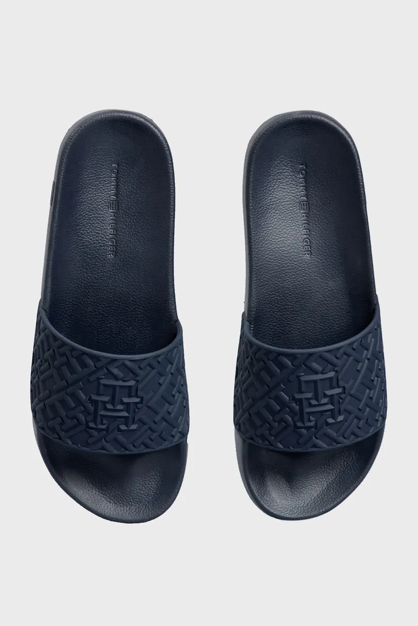 Жіночі темно-сині слайдери з візерунком TH MONOGRAM POOL SLIDE 4