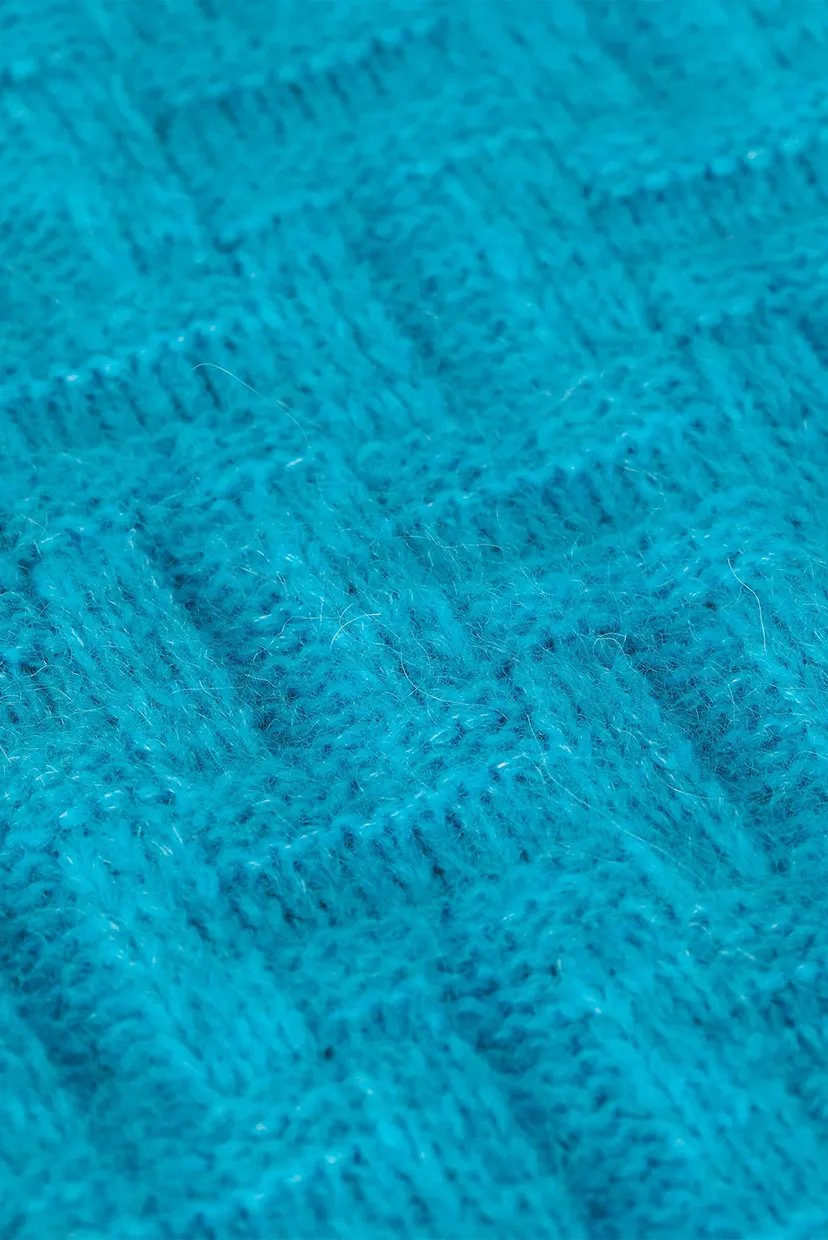 Женский голубой свитер AMD TONAL TEXTURE ROLL-NK SWT 5