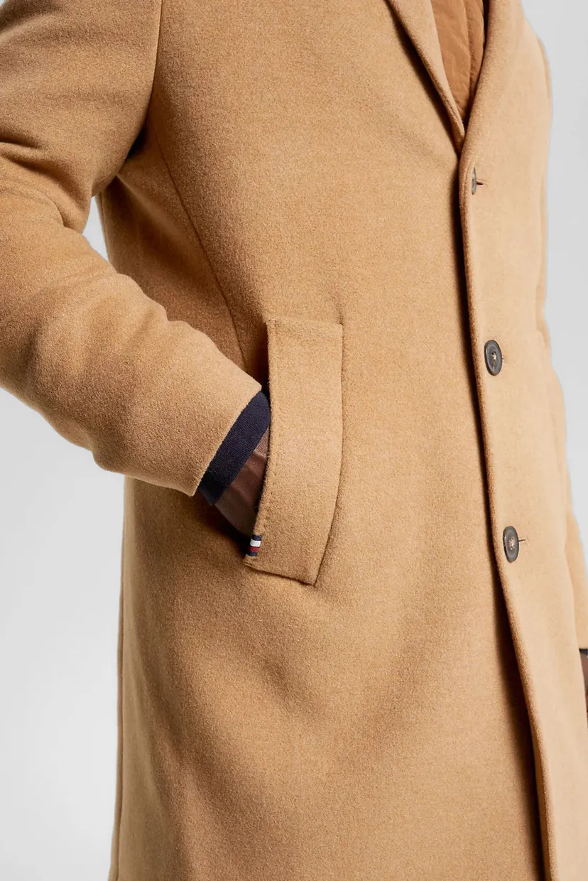 Чоловіче коричневе вовняне пальто DC WOOL MIX COAT 3