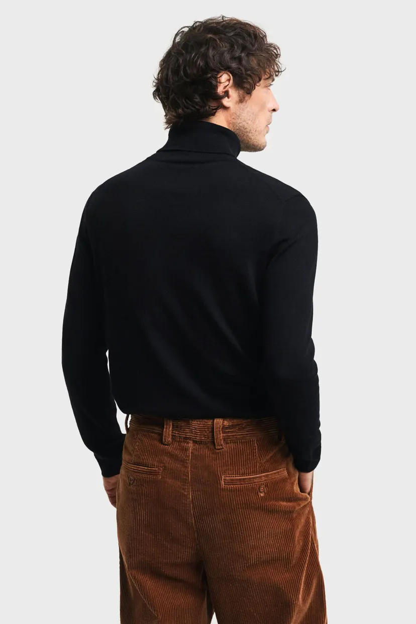 Чоловічий чорний вовняний гольф EXTRAFINE MERINO WOOL TURTLENECK 3