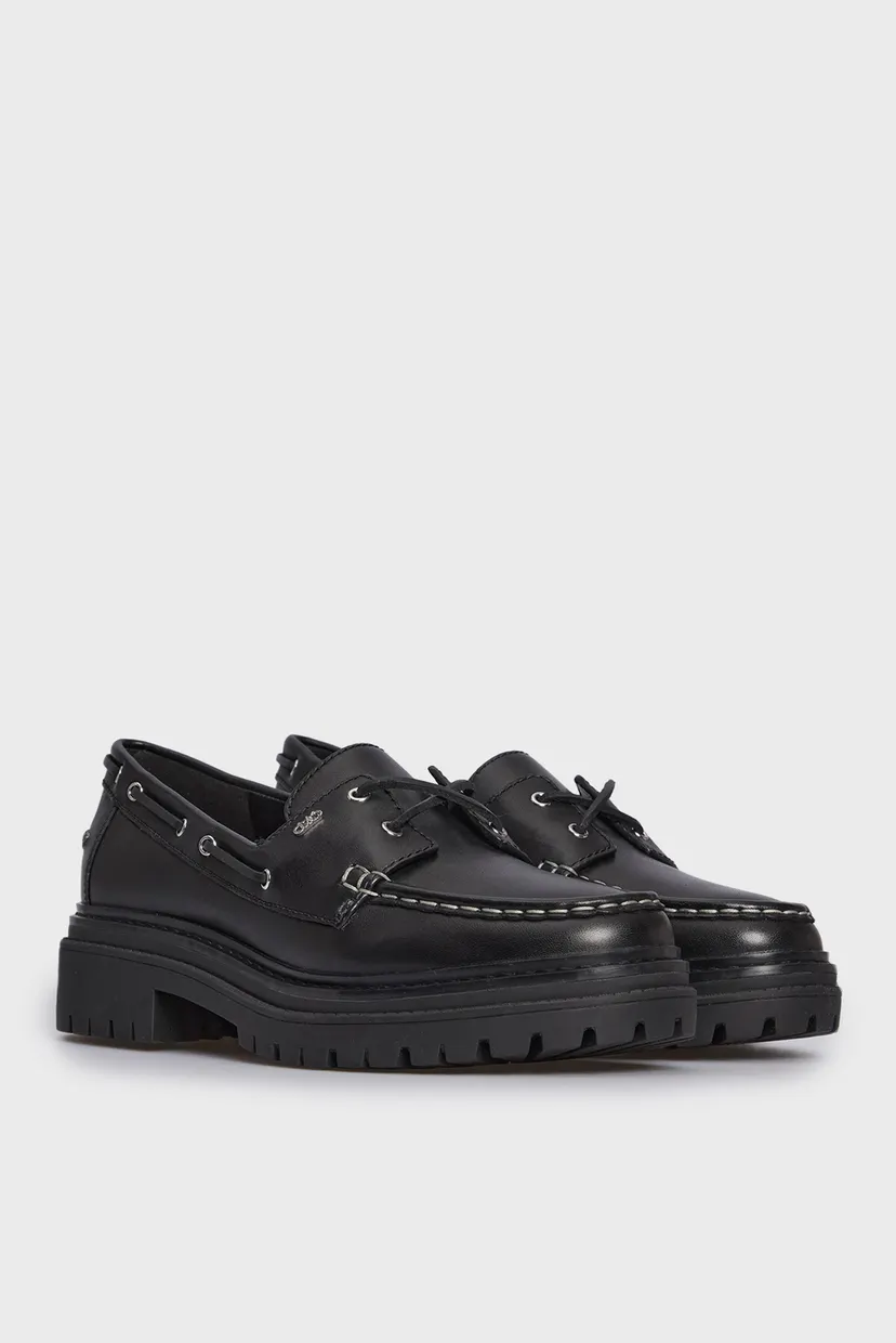 Жіночі чорні шкіряні топсайдери CAMERON LOAFER 3