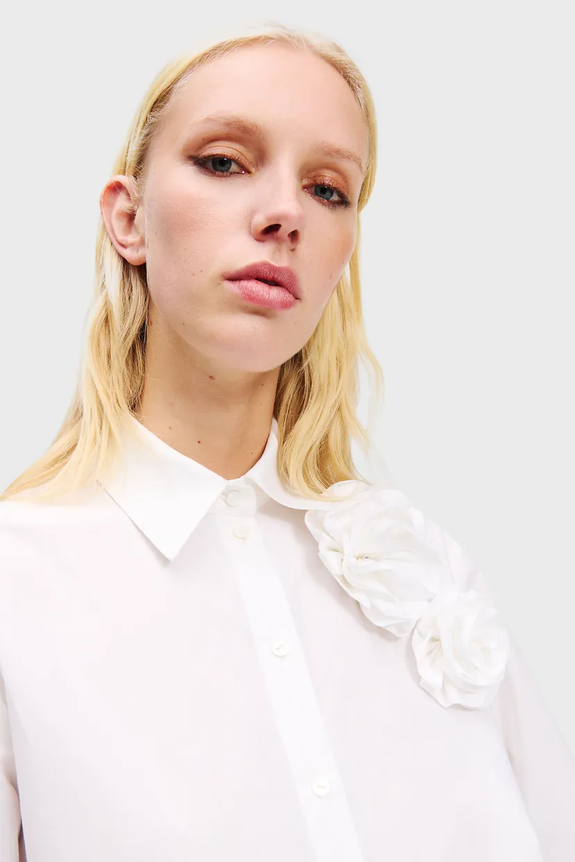 Жіноча біла сорочка FLOWER POPLIN BLOUSE 4