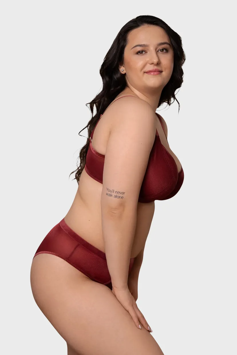 Жіночий бордовий бюстгальтер 3