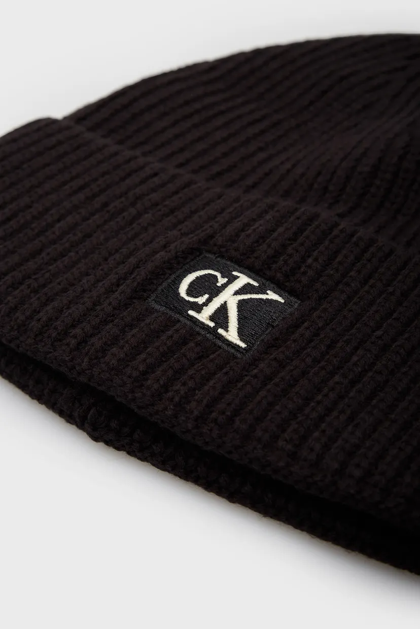 Детская черная шапка MONOGRAM RIB BEANIE 5