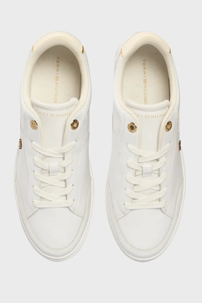 Женские белые кожаные сникерсы ESSENTIAL CHIC COURT SNEAKER 4