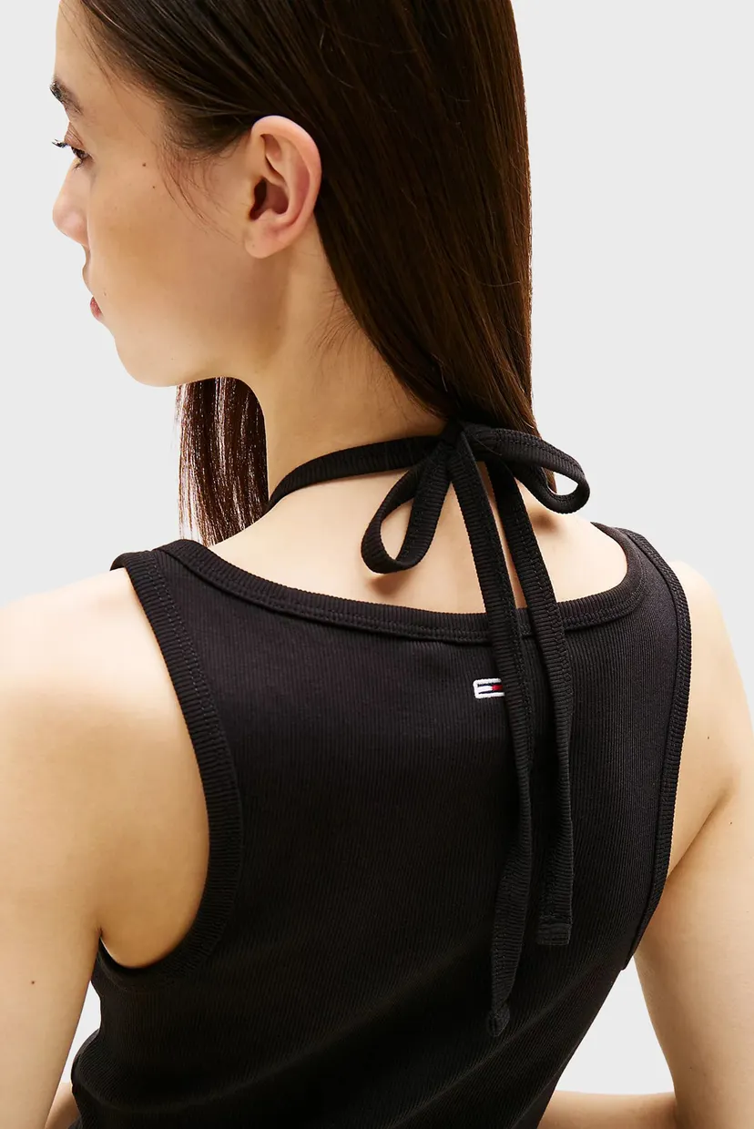 Женское черное платье TJW TIE DETAIL GMD SCRIPT DRESS 4