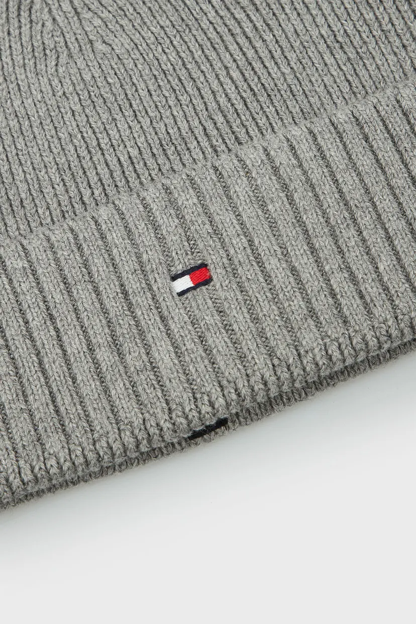 Мужская серая шапка TH FLAG PIMA COTTON BEANIE 4