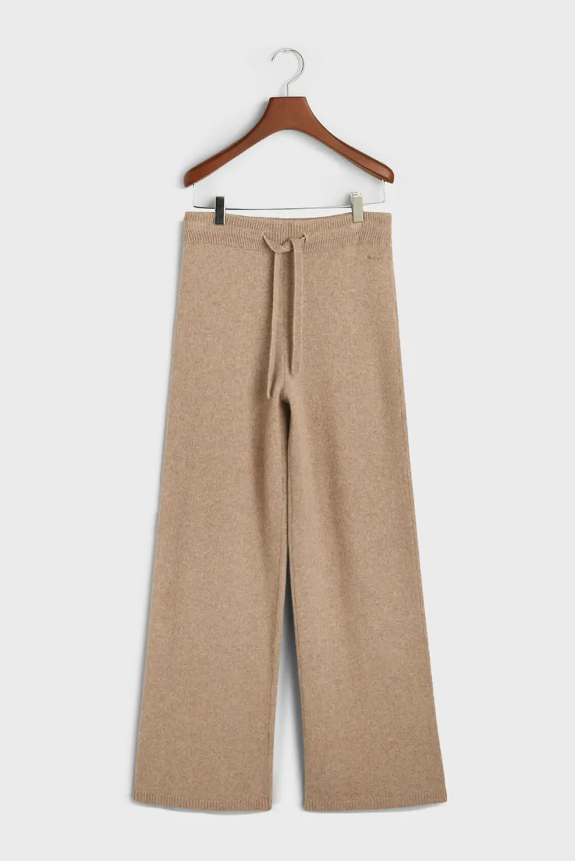 Женские бежевые шерстяные брюки WOOL KNITTED 7