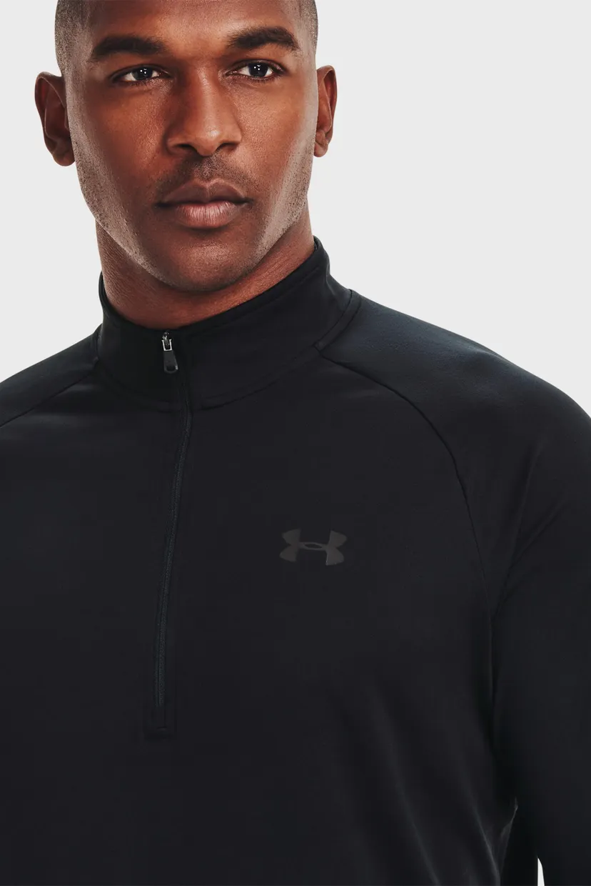 Мужской черный лонгслив UA Tech 2.0 1/2 Zip 4