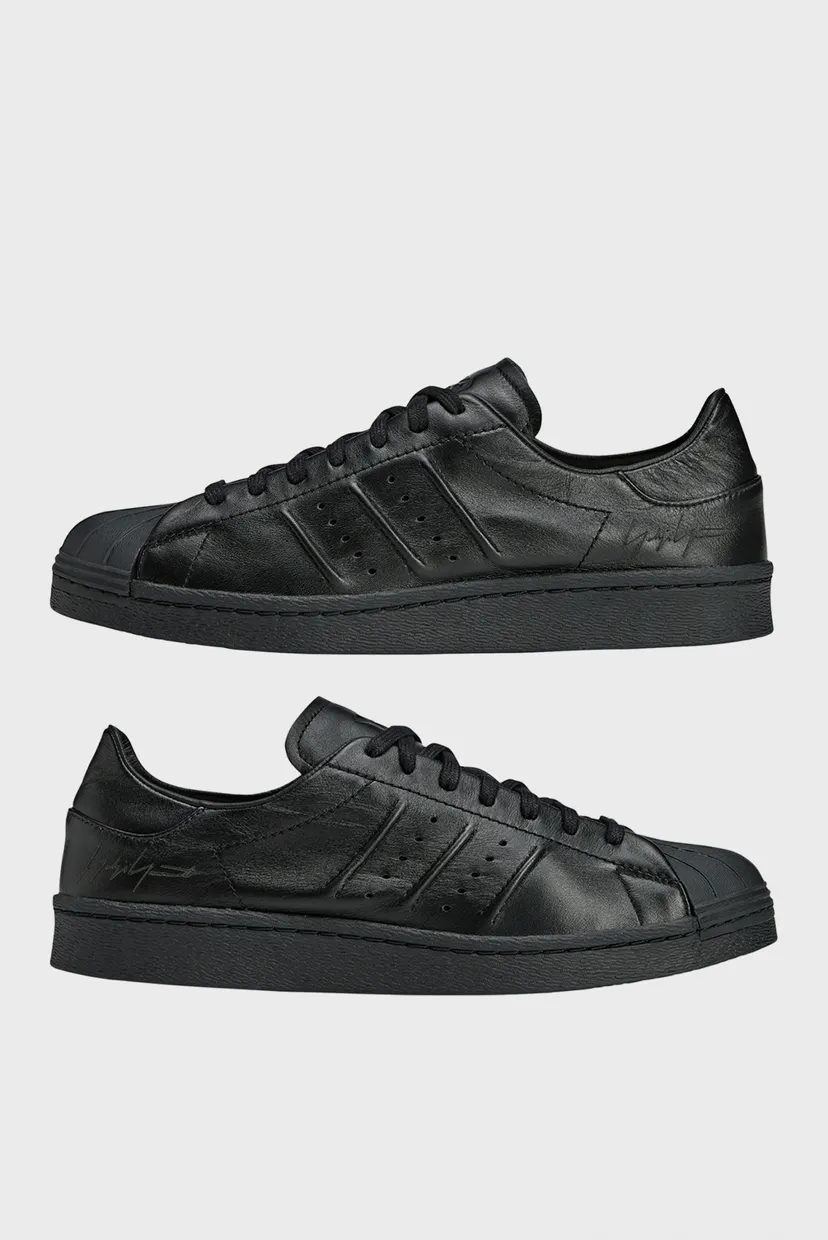 Черные кожаные сникерсы Y-3 Superstar 6