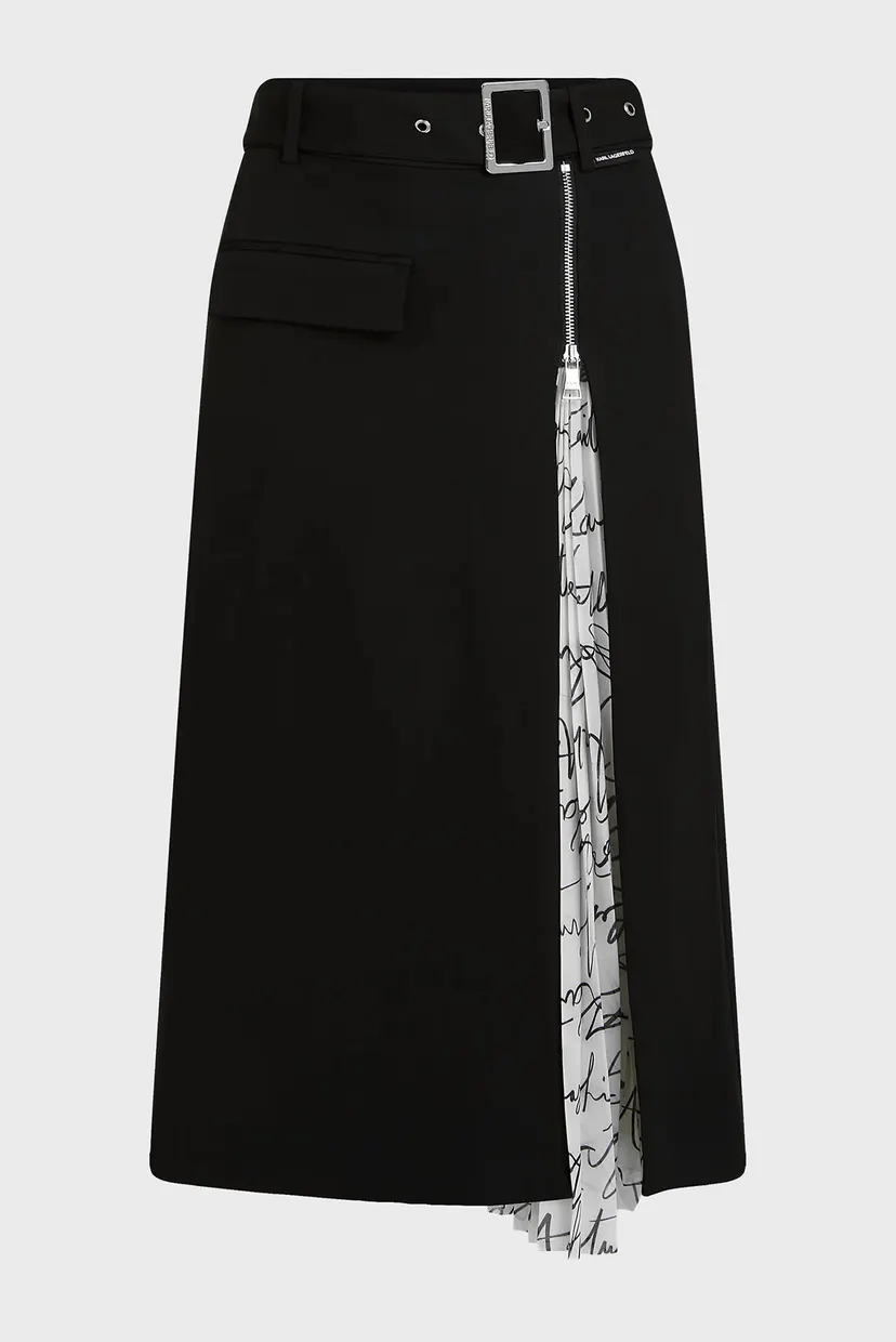 Женская черная юбка pleated panel 4