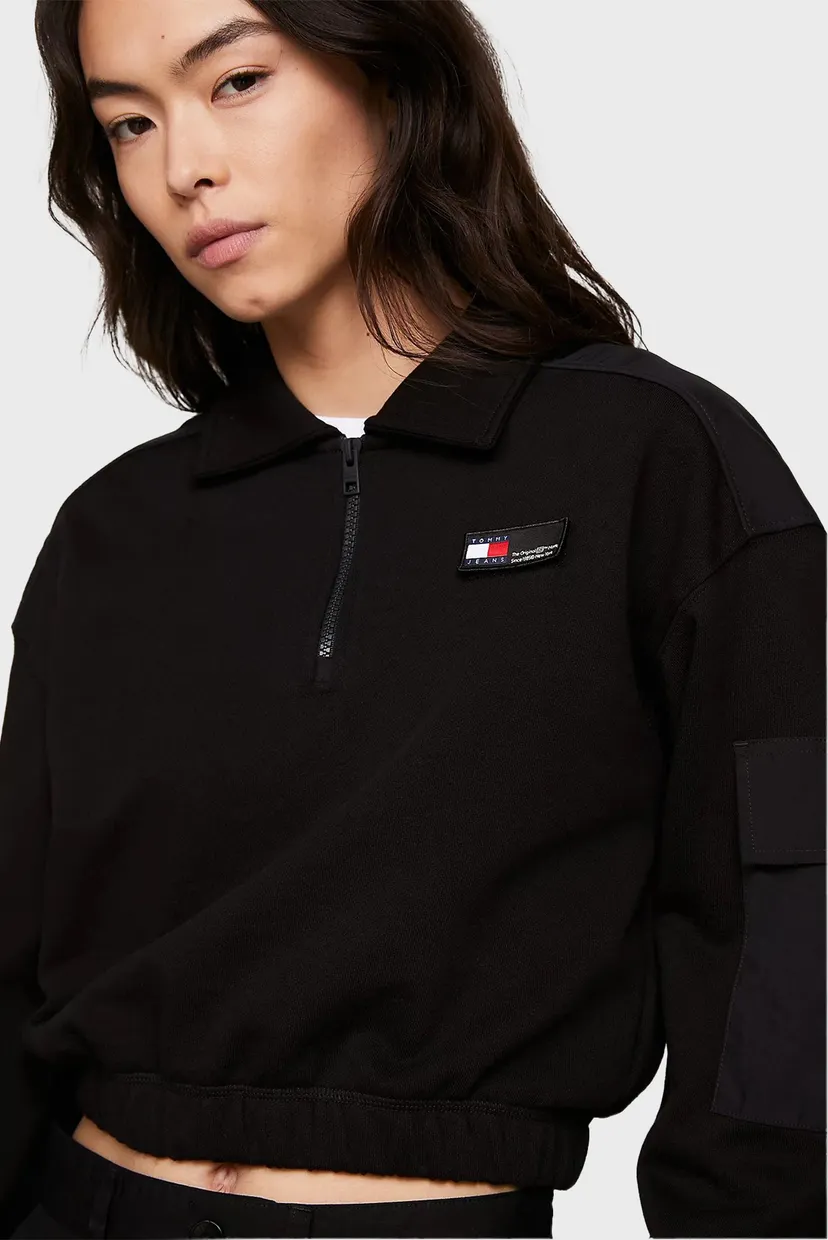 Женская черная спортивная кофта TJW CRP FABRIC MIX ZIPTHRU 4