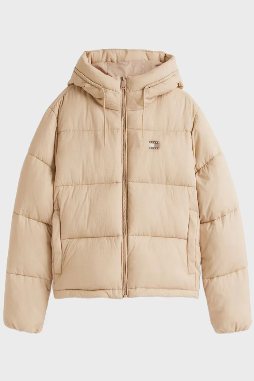 Жіноча бежева куртка HOODED PUFFER 5