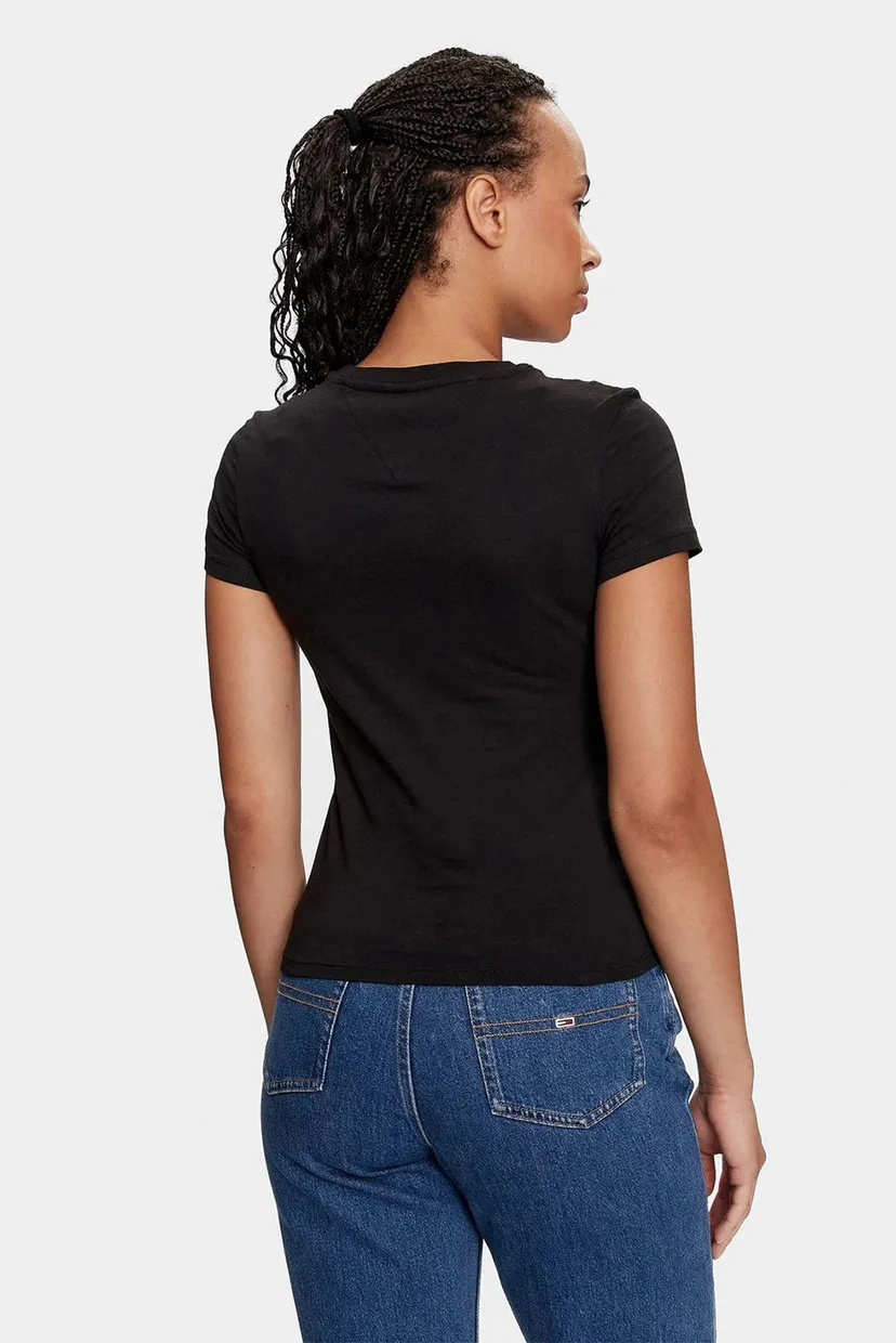 Женская черная футболка TJW SLIM LINEAR TEE EXT 3