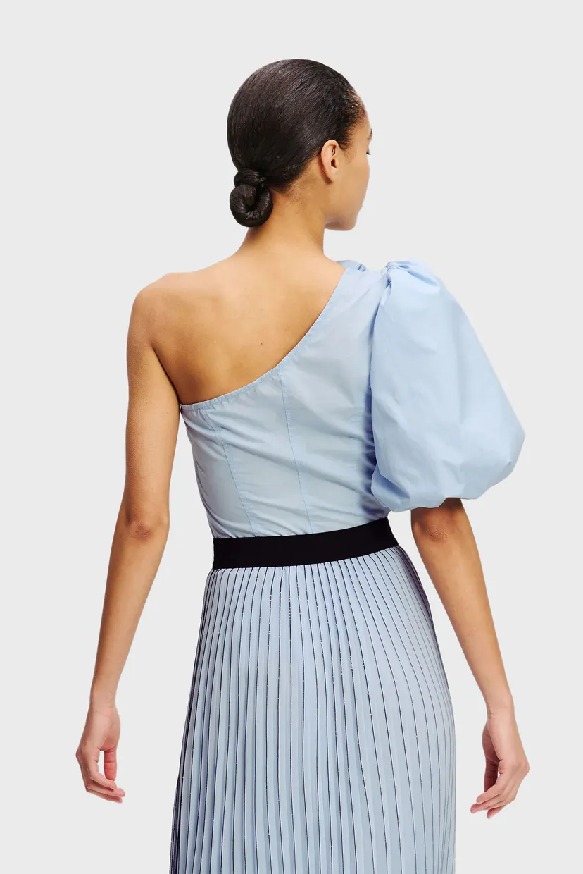 Жіноча блакитна блуза FLOWER ONE SHOULDER BLOUSE 3