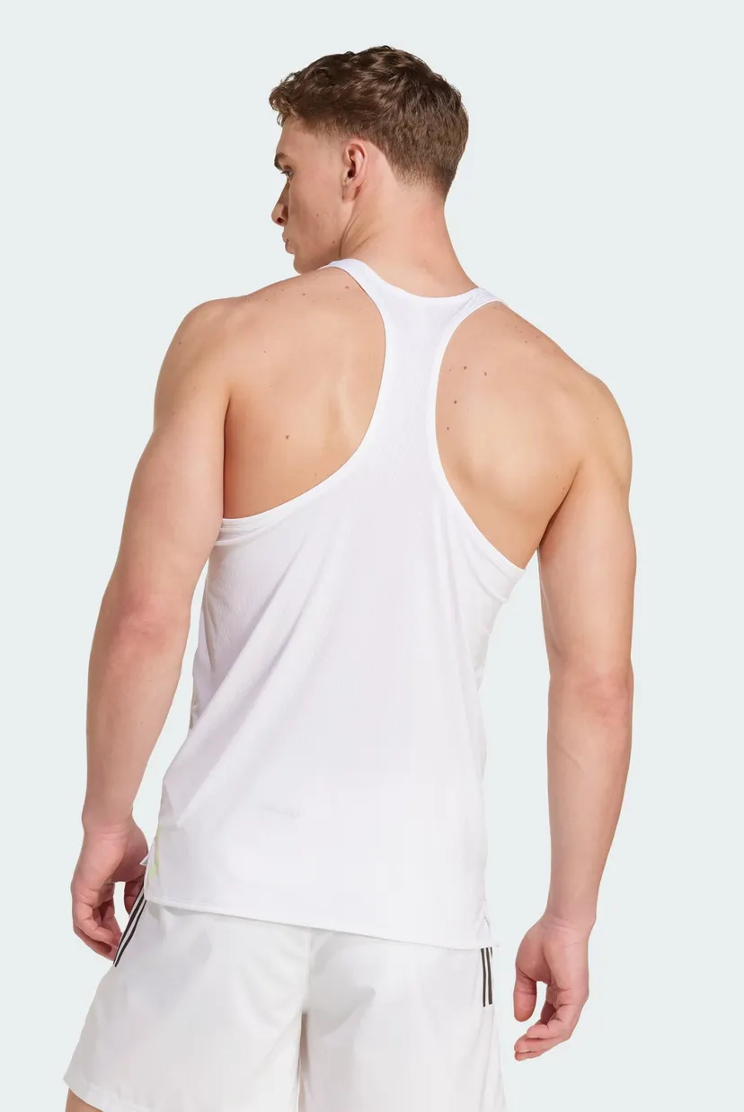 Мужская белая майка Adizero Archive Running Singlet 3