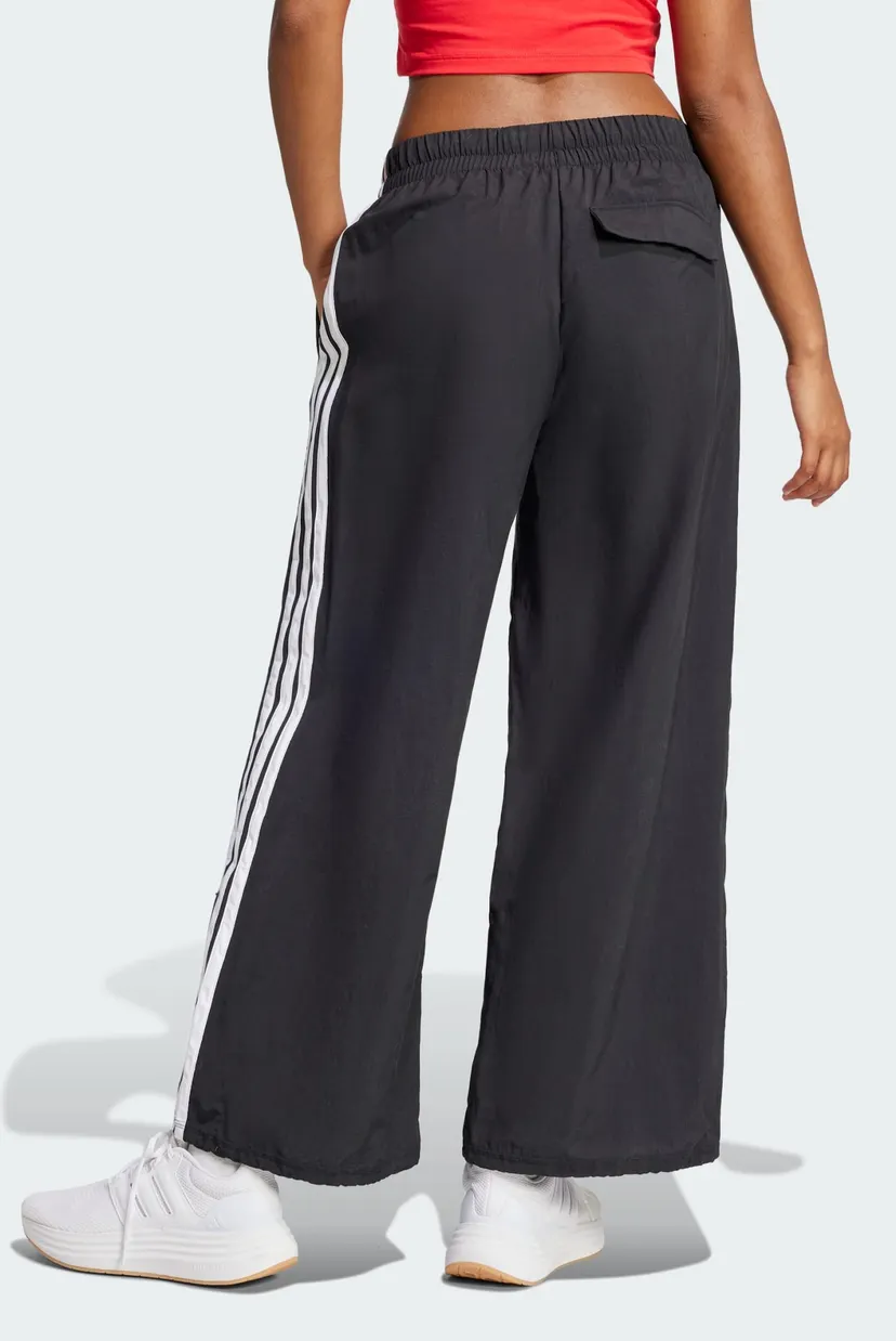 Женские черные спортивные брюки Essentials 3-Stripes Lifestyle Woven Parachute 3