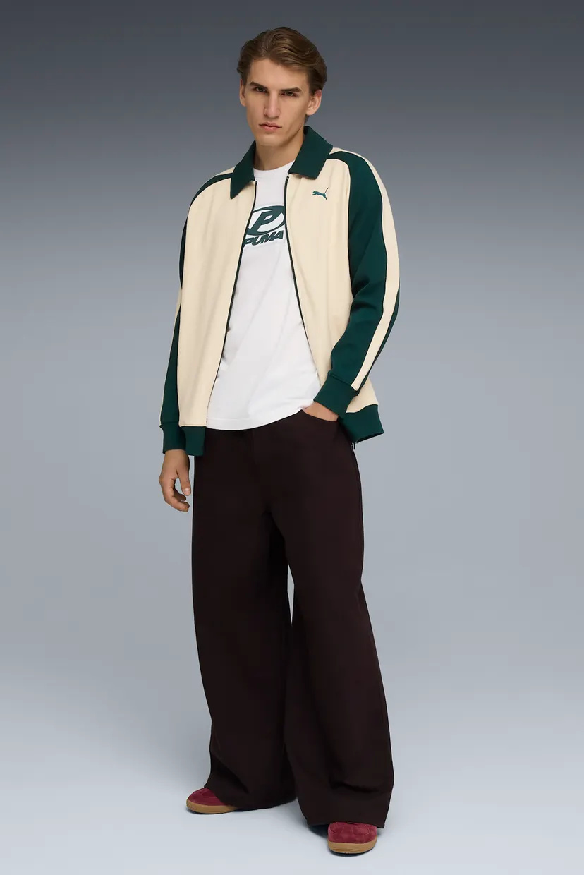 Бежева спортивна кофта T7 Relaxed Wing Collar Track Jacket Unisex (унісекс) 3