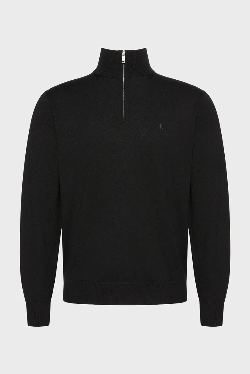 Мужская черная шерстяная кофта LS MERINO QZ 6