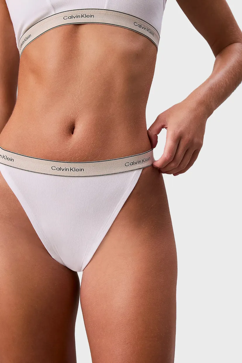 Женские белые трусики TANGA 5