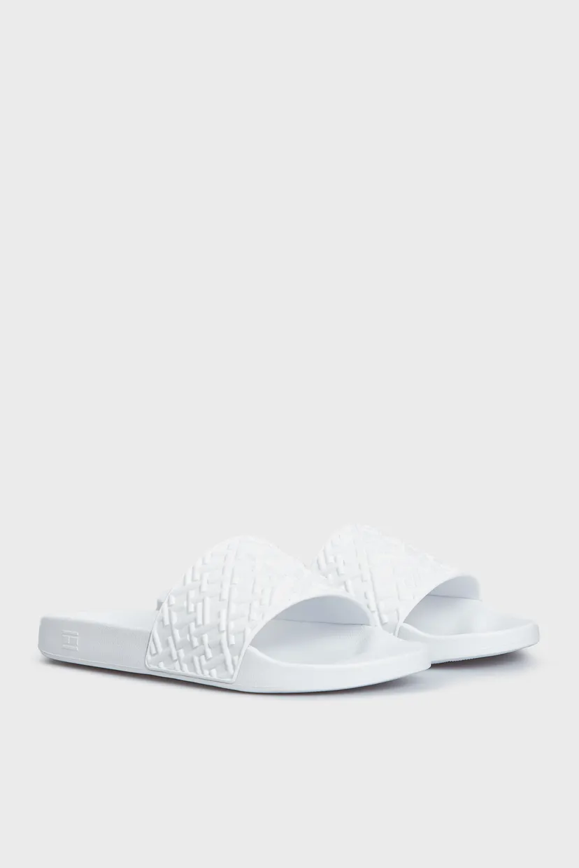 Мужские белые слайдеры с узором RUBBER TH MONOGRAM POOL SLIDE 3