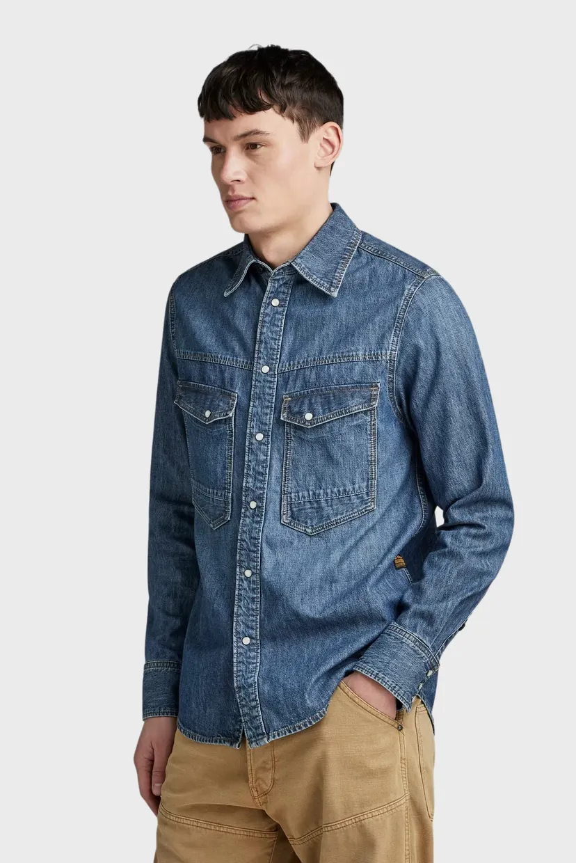 Чоловіча синя джинсова сорочка Dakota regular shirt 3