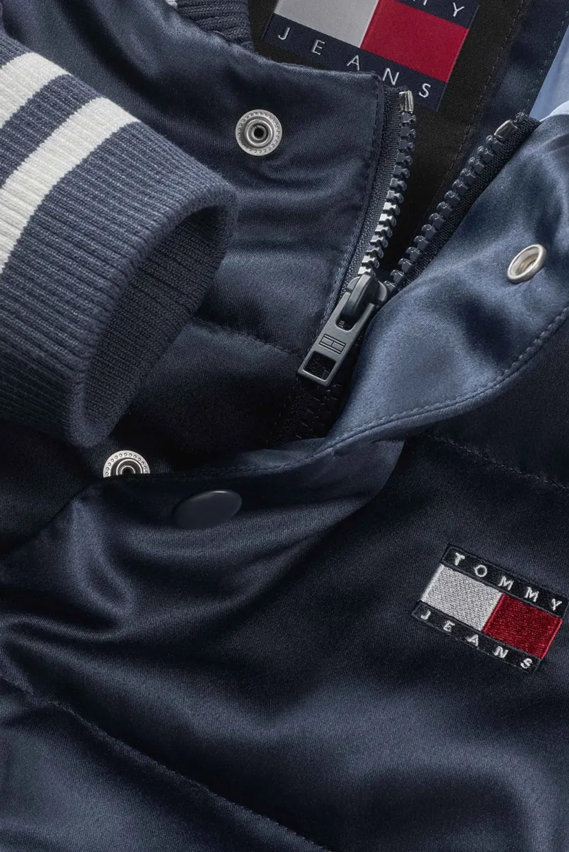 Мужской темно-синий бомбер TJM SATIN PUFFER WITH APPLIQUE 4
