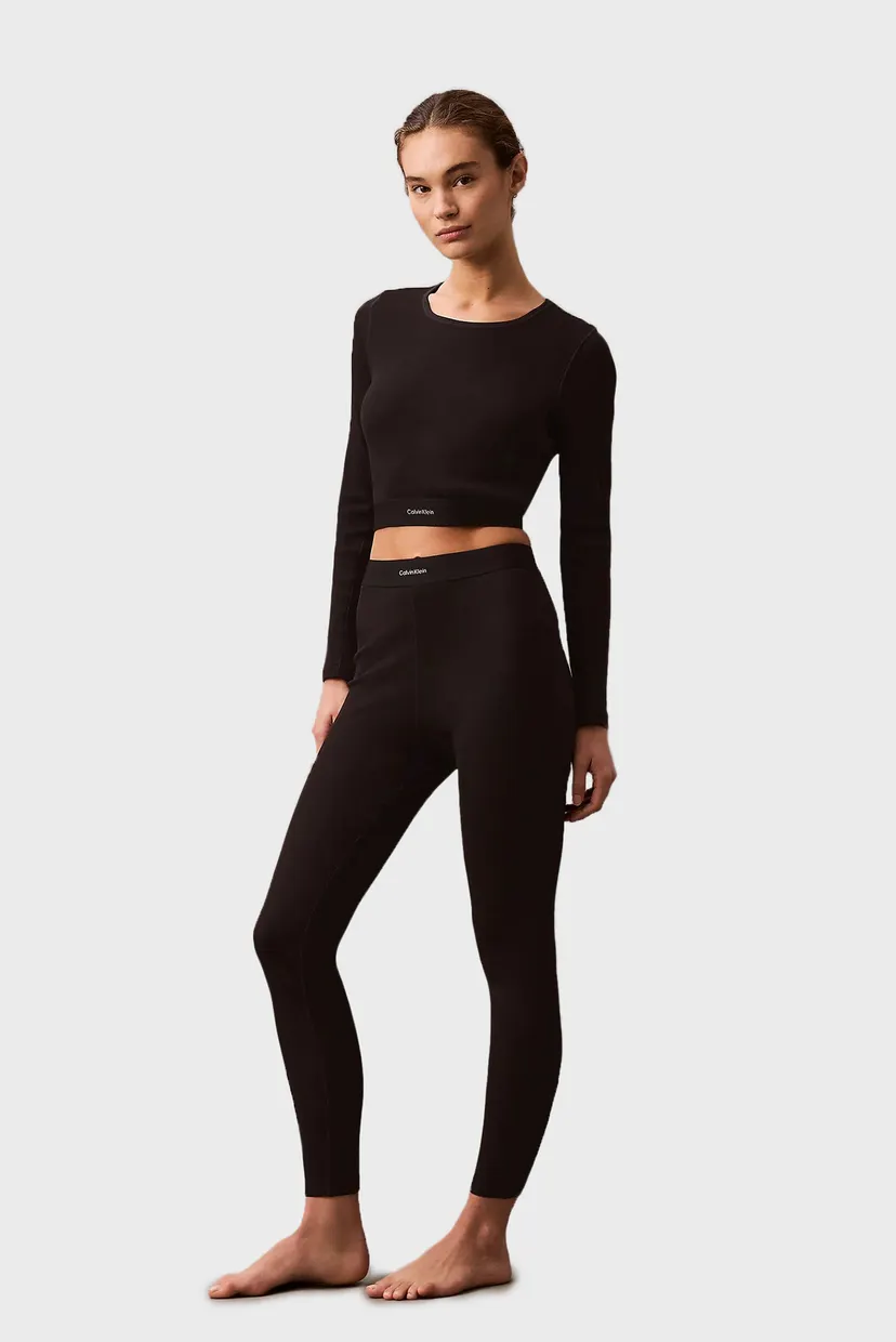 Женский черный лонгслив L/S CROP CREW 3