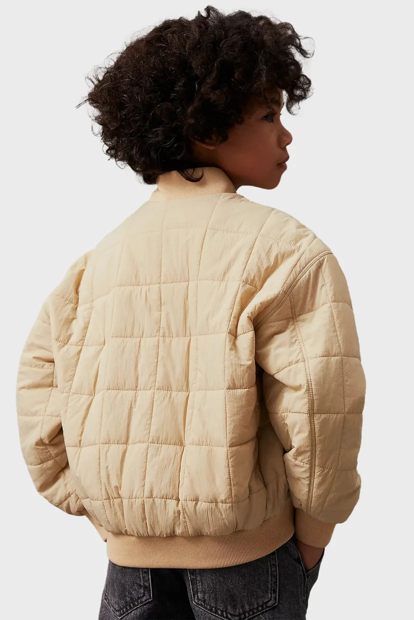 Детский бежевый бомбер QUILTED ZIPPED 3