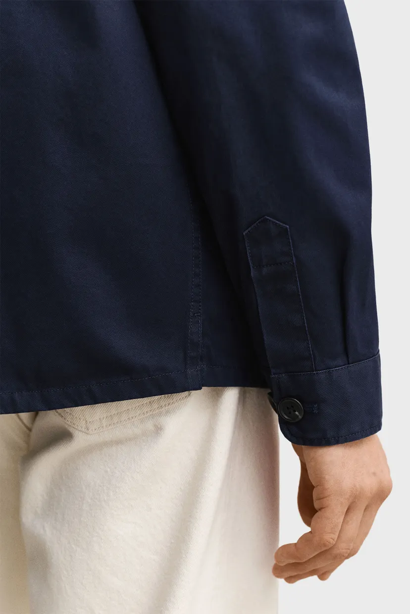 Мужская темно-синяя рубашка TWILL OVERSHIRT 4
