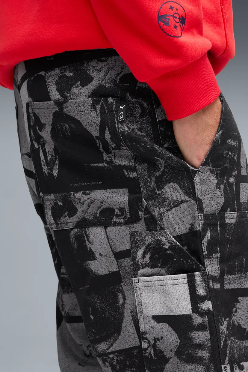 Мужские черные спортивные брюки с узором Hoops x E.T. Basketball Pants Men 4