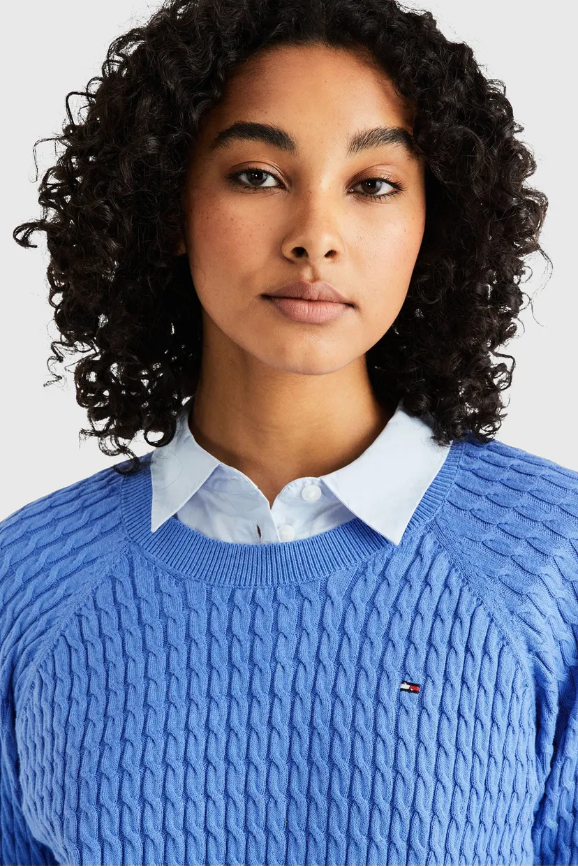 Жіночий блакитний джемпер CO CABLE C-NK SWEATER 4