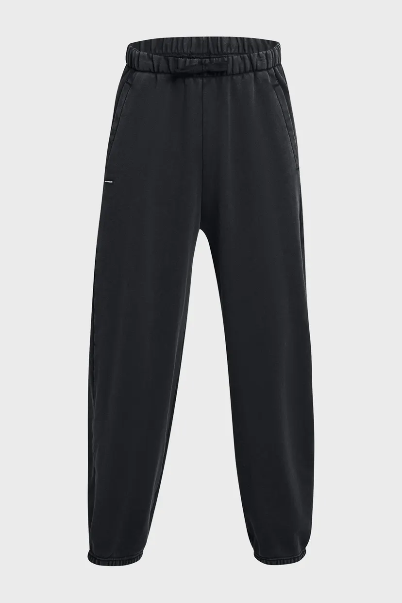 Чоловічі чорні спортивні штани UA Icon HWT Flc Wash OS Pant 5