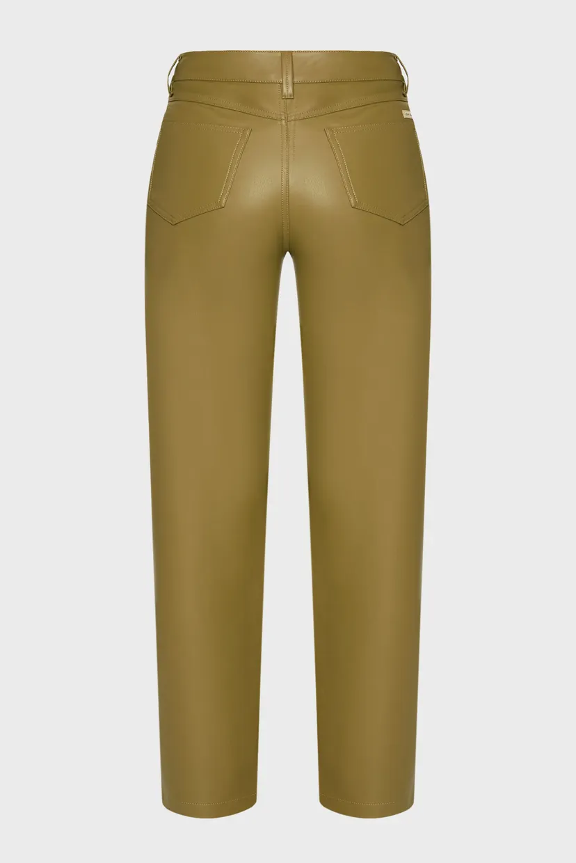 Жіночі оливкові брюки FAUX LEATHER RELAXED PANT 7