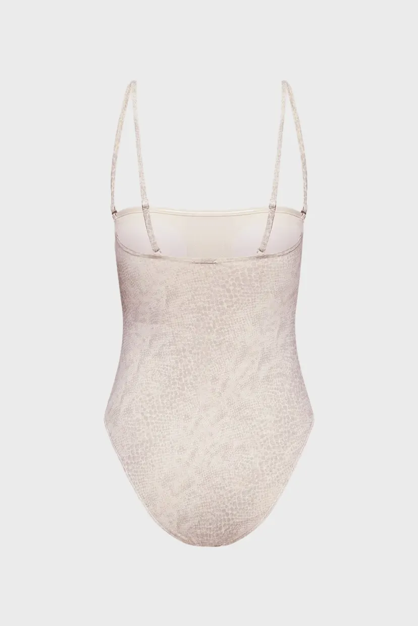 Женский серый купальник с узором BANDEAU 8