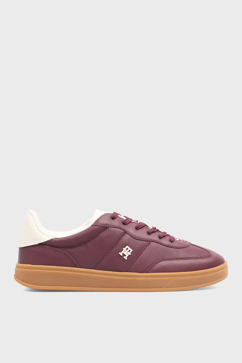 Женские бордовые кожаные сникерсы HERITAGE 1