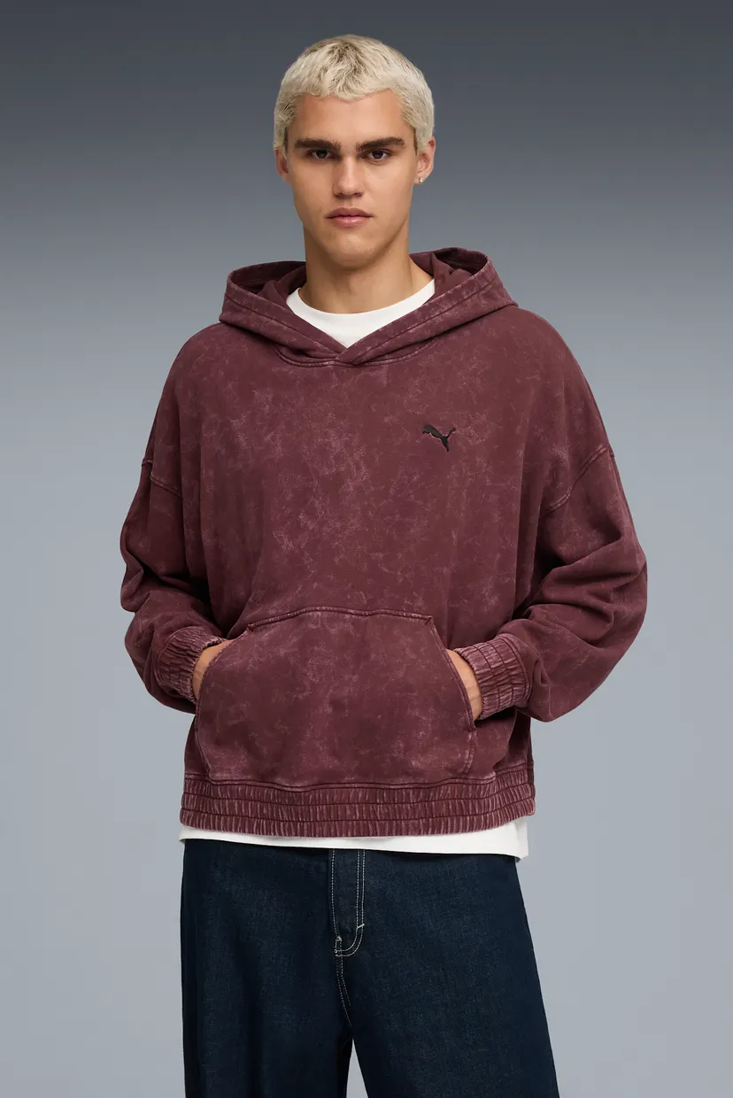 Бордове худі FUTURE.PUMA.ARCHIVE Boxy Washed Hoodie Unisex (унісекс) 3