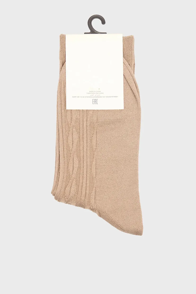 Жіночі бежеві шкарпетки CABLE KNIT SOCKS 3