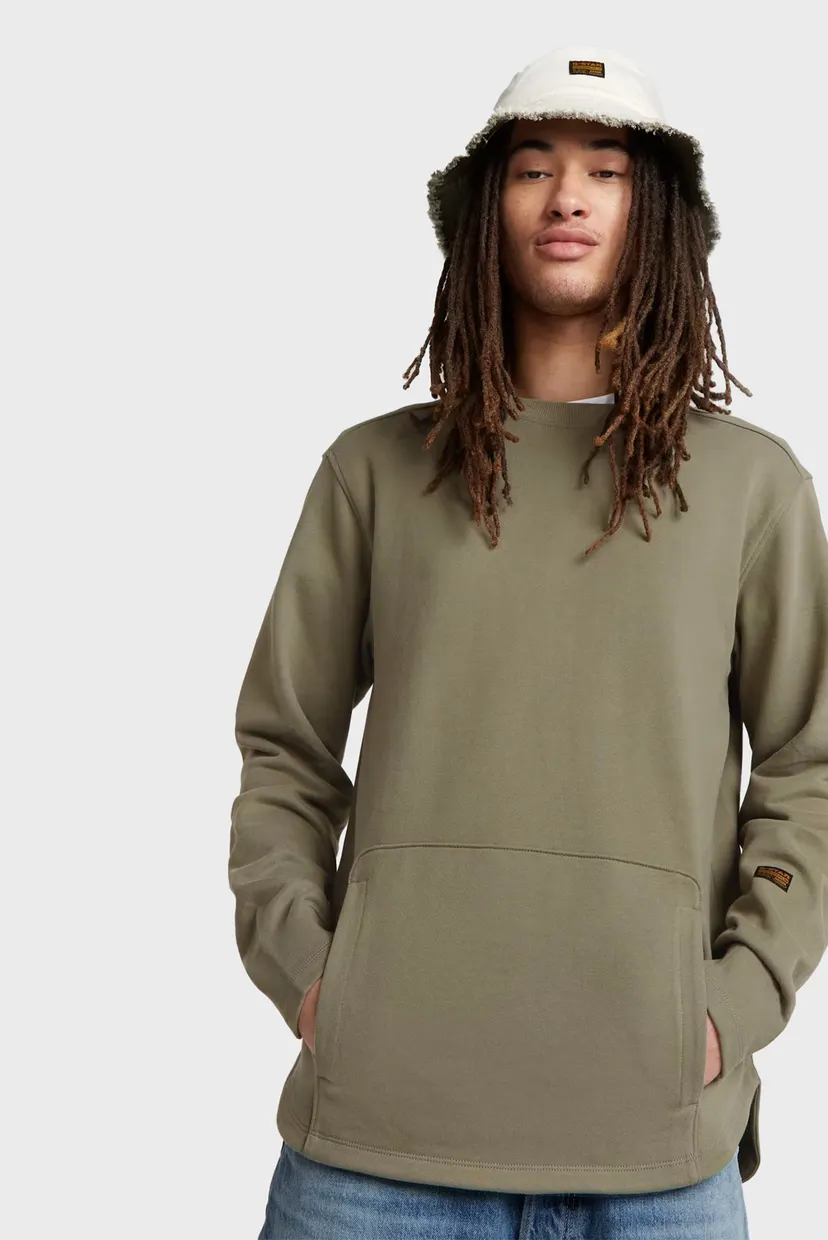 Мужской оливковый свитшот Stepped hem relaxed 3