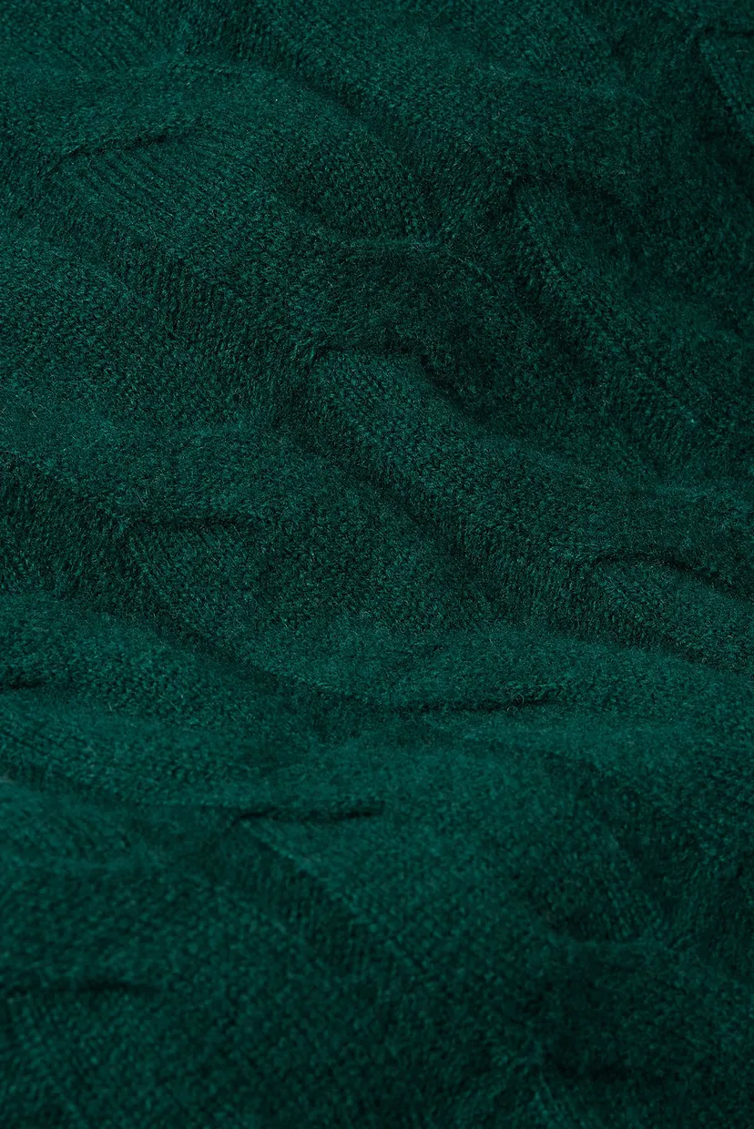 Женский зеленый шерстяной кардиган SOFT WOOL CABLE CARDIGAN 4