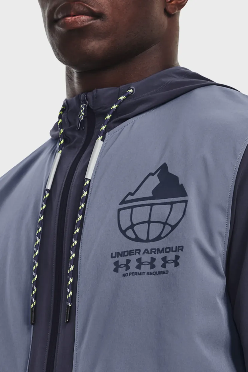 Мужская серая ветровка UA STORM RUN TRAIL JACKET 4